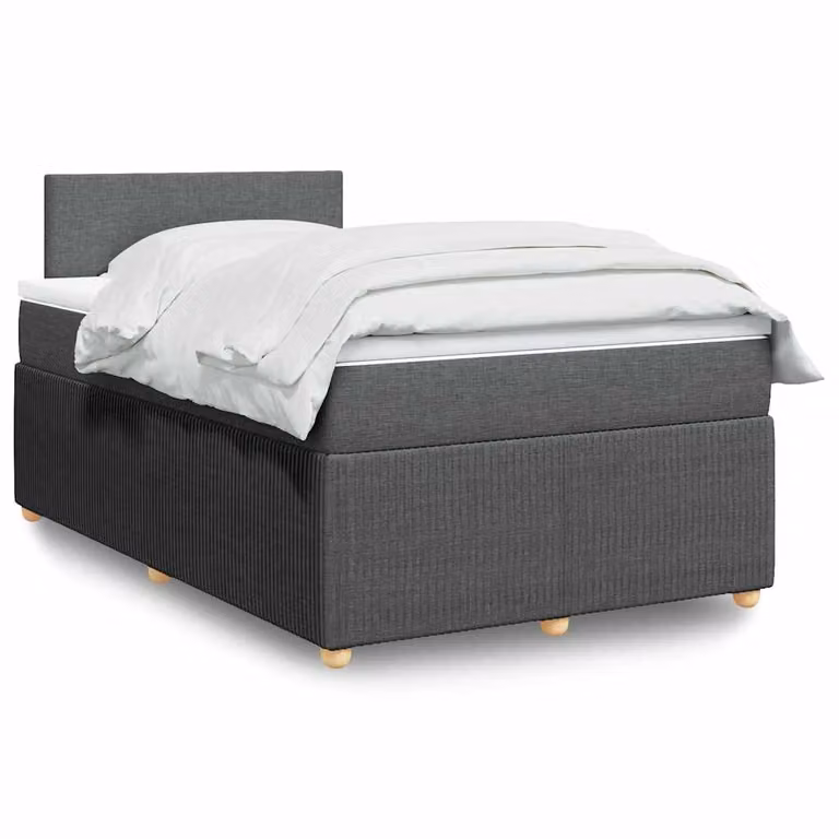 vidaXL Letto Ibrido con Materasso Grigio e Bianco, Struttura in Legno di Pino e Tessuto, L/P/H: 120 x 200 cm