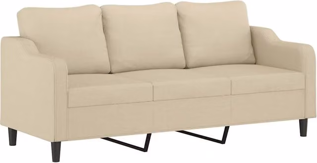 Divano | Divano da soggiorno | Sofa a 3 Posti Crema 180 cm in Tessuto