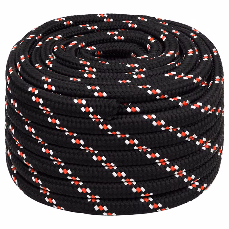 Corda multiuso vidaXL in plastica, Nero e Rosso, Lunghezza: 50 m, Diametro: 20 mm