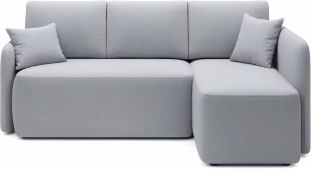 Divano ad angolo moderno MEUBLORAMA collezione HEDSON colore Grigio con funzione letto e poggiatesta regolabile, L/P/H: 206 x 150 x 49 cm – 1