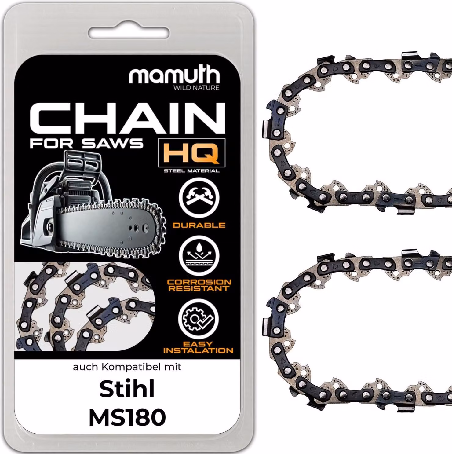 2 catene per motosega 35 cm 1,3 mm 3/8" 52 TG per Stihl MS180