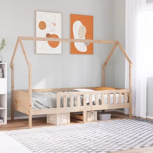 Giroletto Casetta per Bambini 90x200 cm Legno Massello di Pino 850701