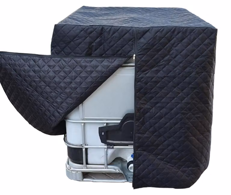 Copertura invernale per serbatoio IBC da 1000 litri, resistente al gelo, dimensioni 120x100x116 cm, colore nero, con cerniera