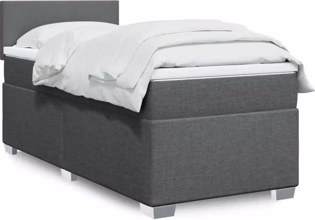 Letto Ibrido con Giroletto a Molle e Materasso vidaXL, Grigio e Bianco, L/P/H: 90 x 190 x 100,5 cm