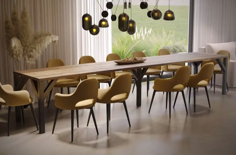 Tavolo da pranzo Endo-Moebel Dunaj 130cm - 240cm tavolo da cucina allungabile con struttura in metallo (rovere monastero)
