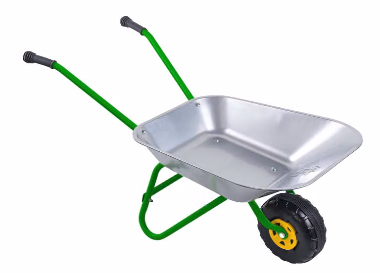 Carriola in metallo per bambini argento/verde - Outdoor Active - 562