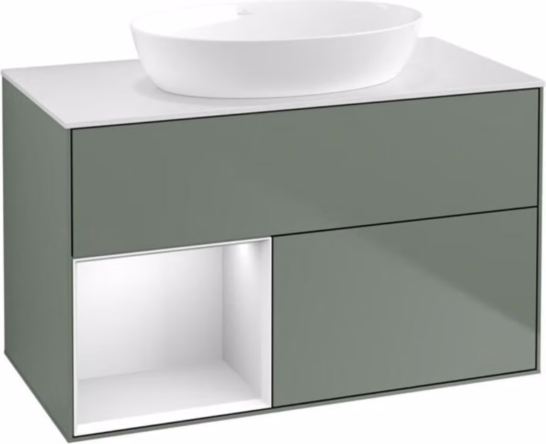 V&B mobile lavabo Finion 100, Pl wh. m, Reg wh. m Lac, Oli. m Lac