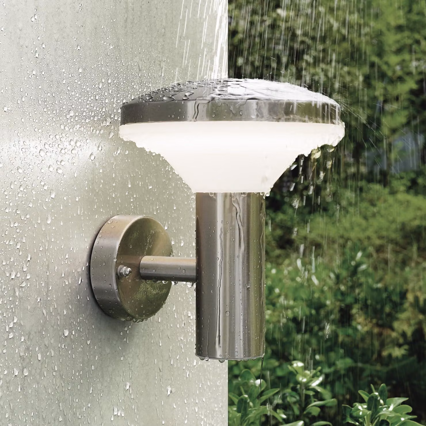 Lampada da parete esterna a LED, acciaio inossidabile, 3000K, 9W, 1000 lumen, con sensore di movimento