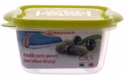 Contenitore per alimenti Mongardi con coperchio a scatto, colore verde, 500 ml