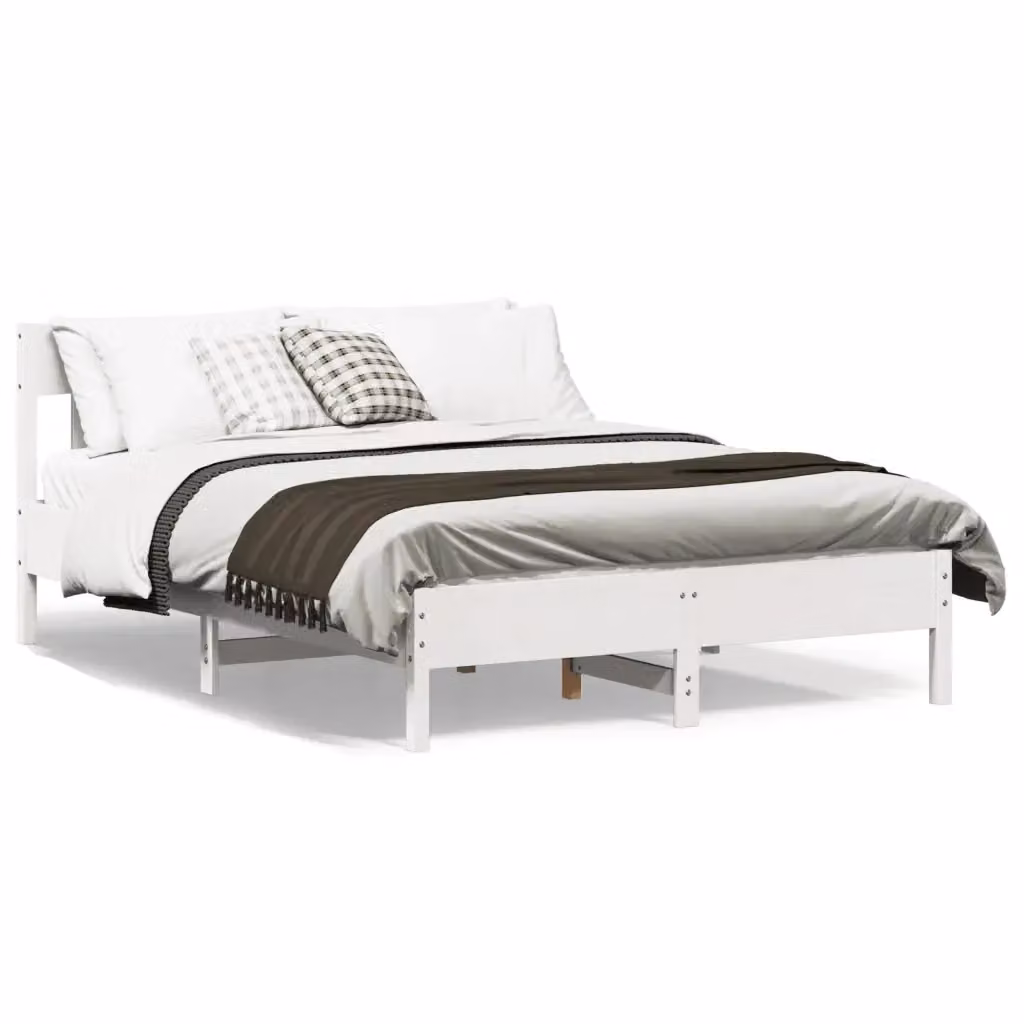 Letto con cassetti vidaXL in legno di pino bianco stile rustico L/P/H: 205.5 x 160 x 81 cm – 2