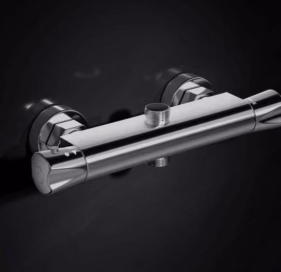 Miscelatore termostatico per doccia con doppia uscita - cromo - montaggio a parete - 264 mm - 1/2" BSP - 3/4"