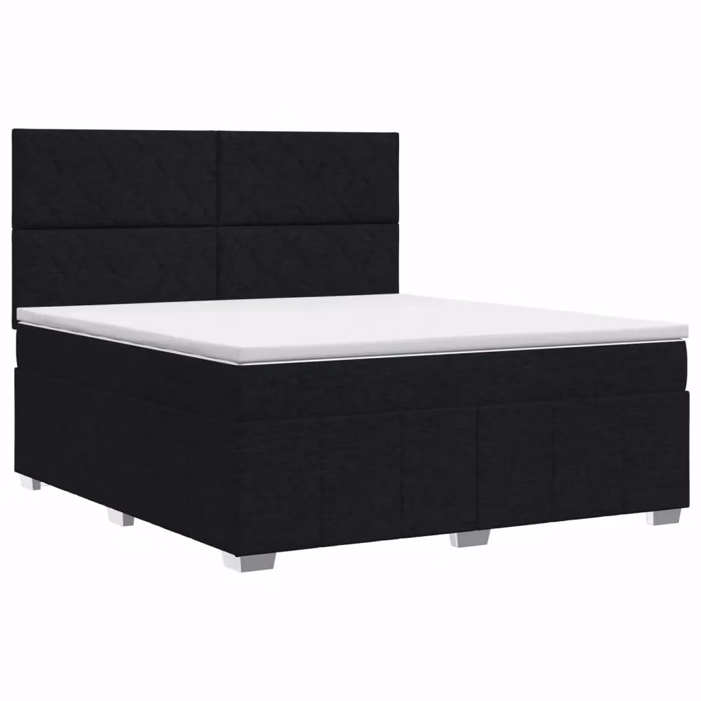 Letto box spring con materasso vidaXL in tessuto nero L/P: 140 x 200 cm – 2