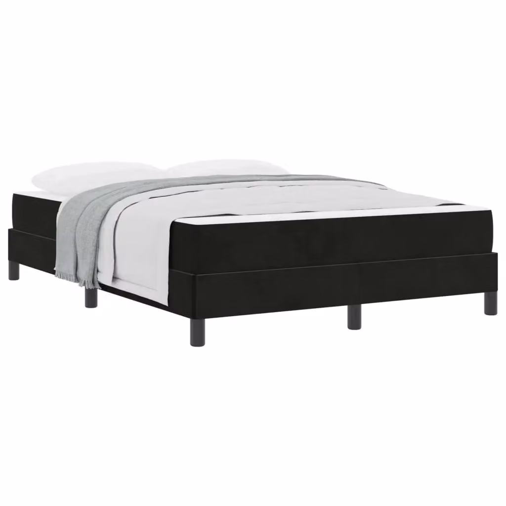 Letto moderno vidaXL con materasso a molle a tasche in tessuto nero L: 160 cm, P: 200 cm, H: 280 cm – 2