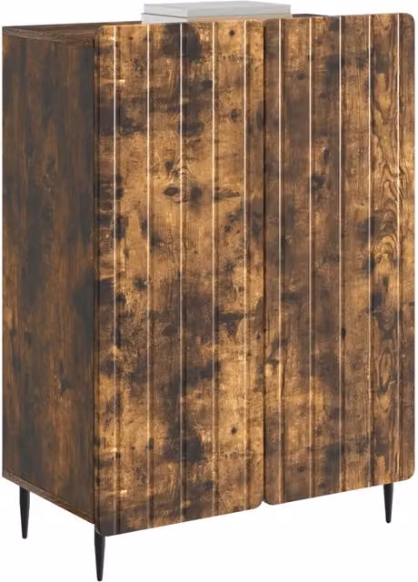 Credenza Buffet e Madia Moderna Design In in Rovere Fumo e Nero, L/P/H: 66 x 34,5 x 92 cm – 1