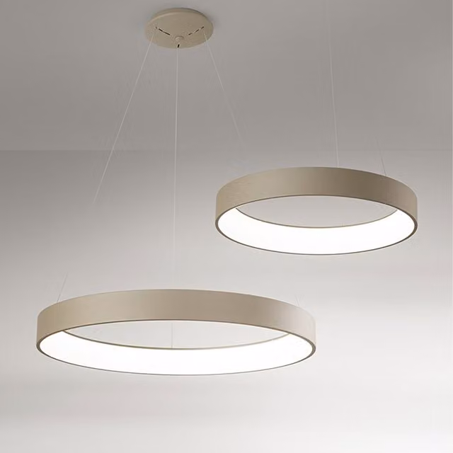 Lampada a sospensione LED Affralux Band Diodi Singola in alluminio e plastica, design moderno rotondo, disponibile in bianco, marrone o beige