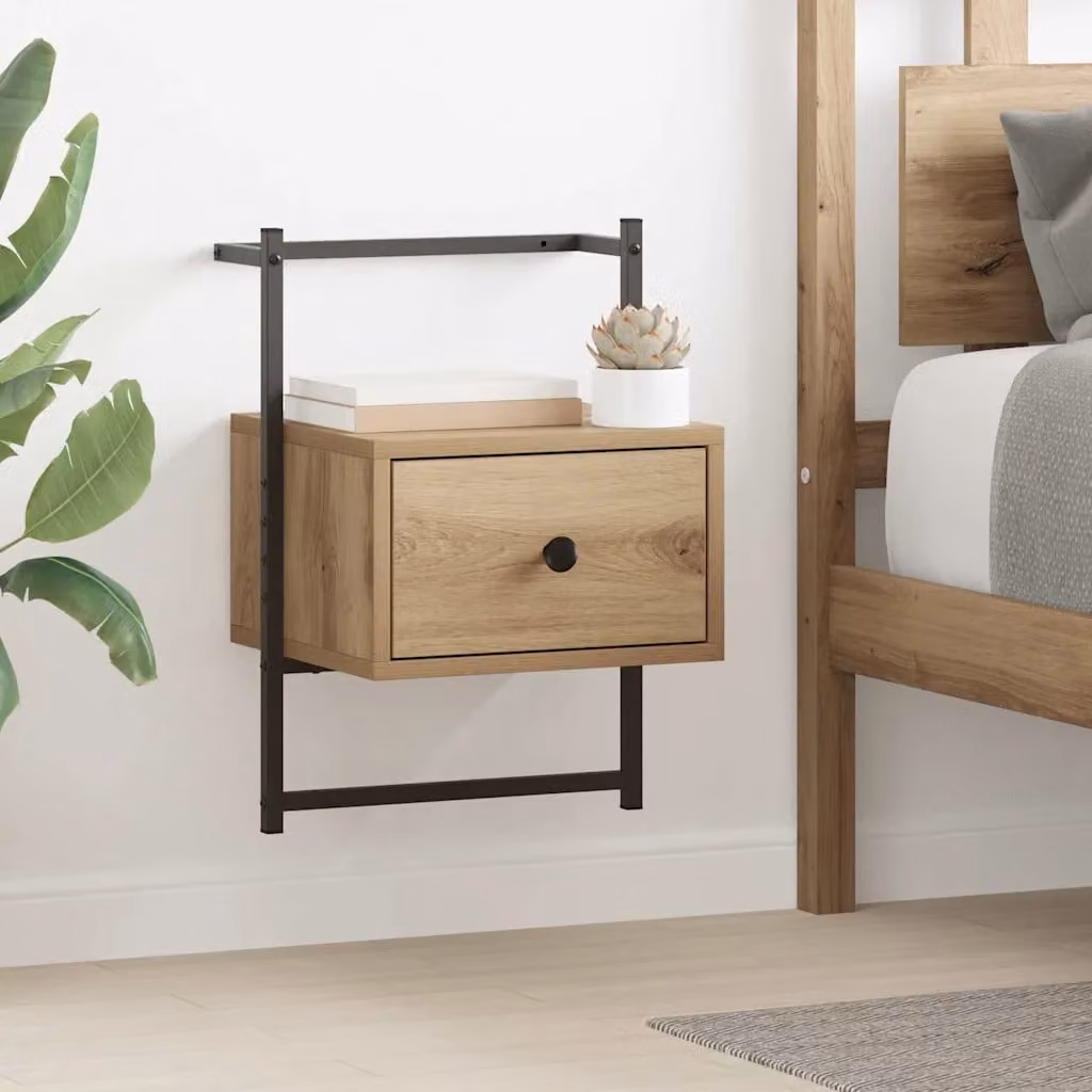 Armadio da notte vidaXL in stile rustico color marrone L: 35 cm, P: 30 cm, H: 51 cm