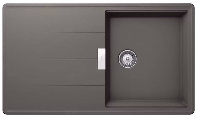 Lavello Schock Tia D-100 A Silverstone con set di vasche funzionali e portaoggetti multifunzionale