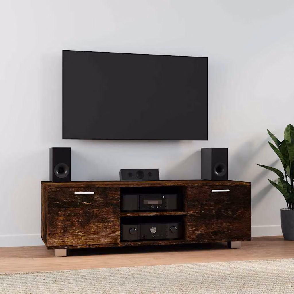 Mobile TV vidaXL in legno Rovere Fumo, L 120 cm x P 40,5 cm x H 35 cm