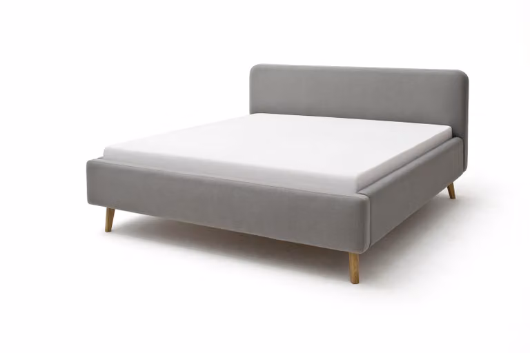 Letto Mattis 140x200cm grigio chiaro letto matrimoniale letto matrimoniale camera da letto letto ospite