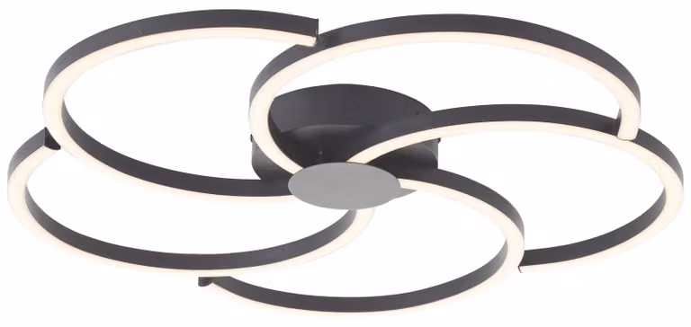 Plafoniera LED brillante Fico Plafoniera LED, 52 cm, 3300 lm, 3000 K, dimmerabile, alluminio, nero