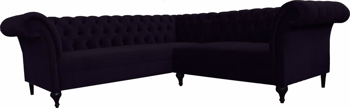 Chesterfield Ecksofa Eckcouch Designer Sofa Couch Samt Ledersofa SLIII Sofa №88