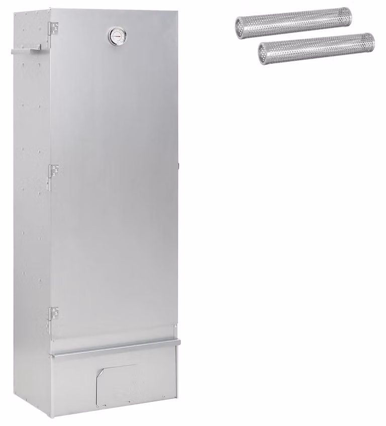 Forno affumicatore, 3 pezzi, dimensioni 44,5 x 29 x 110 cm, acciaio zincato, colore argento