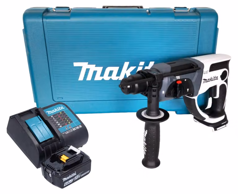 Makita DHR 202 SG1W Trapano a percussione a batteria 18 V 20 mm 2,0 J bianco + 1x batteria ricaricabile 6,0 Ah + caricabatterie + custodia