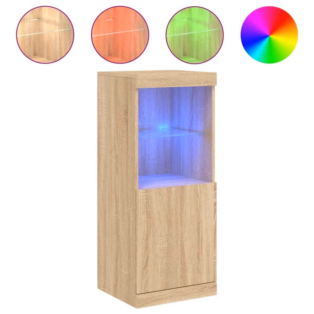 Credenza con Luci LED Rovere Sonoma 41x37x100 cm
