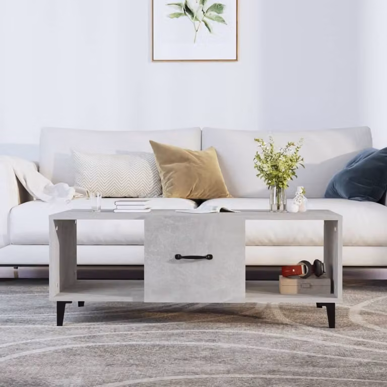Maison Exclusive - Tavolino da salotto grigio cemento 102x50x40 cm Materiale ligneo