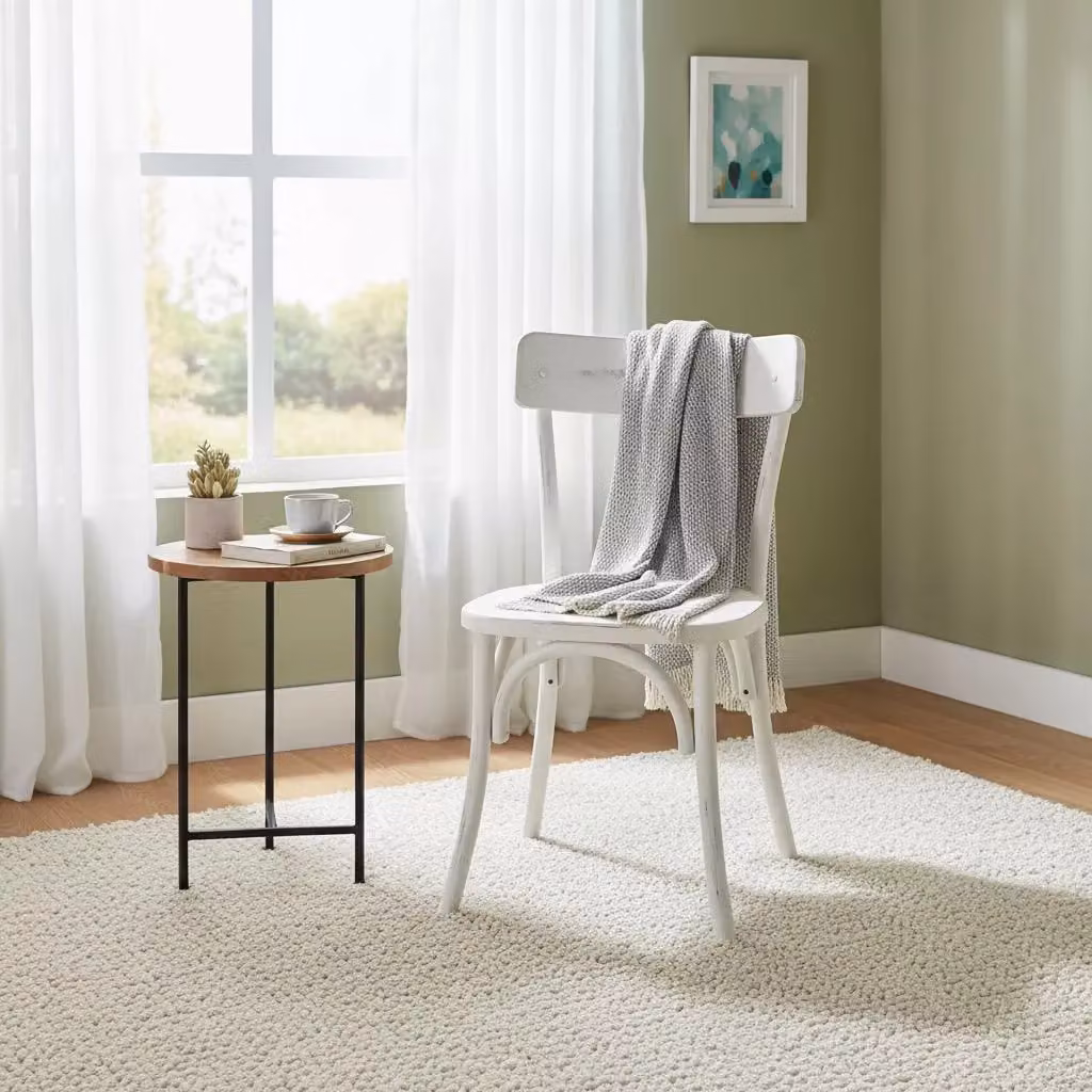 Set di 2 sedie in legno bianco effetto shabby Mobili 2G L/P/H: 44 x 42 x 86 cm – 2