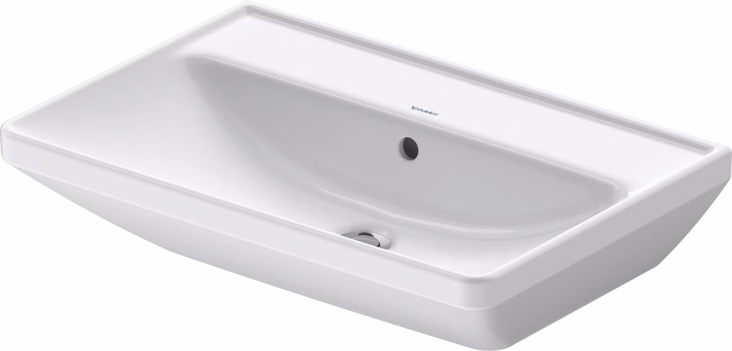 Duravit D-Neo lavabo, 650x440mm, sans trou pour robinet, avec trop-plein, blanc brillant, 2366650060, 2366650060