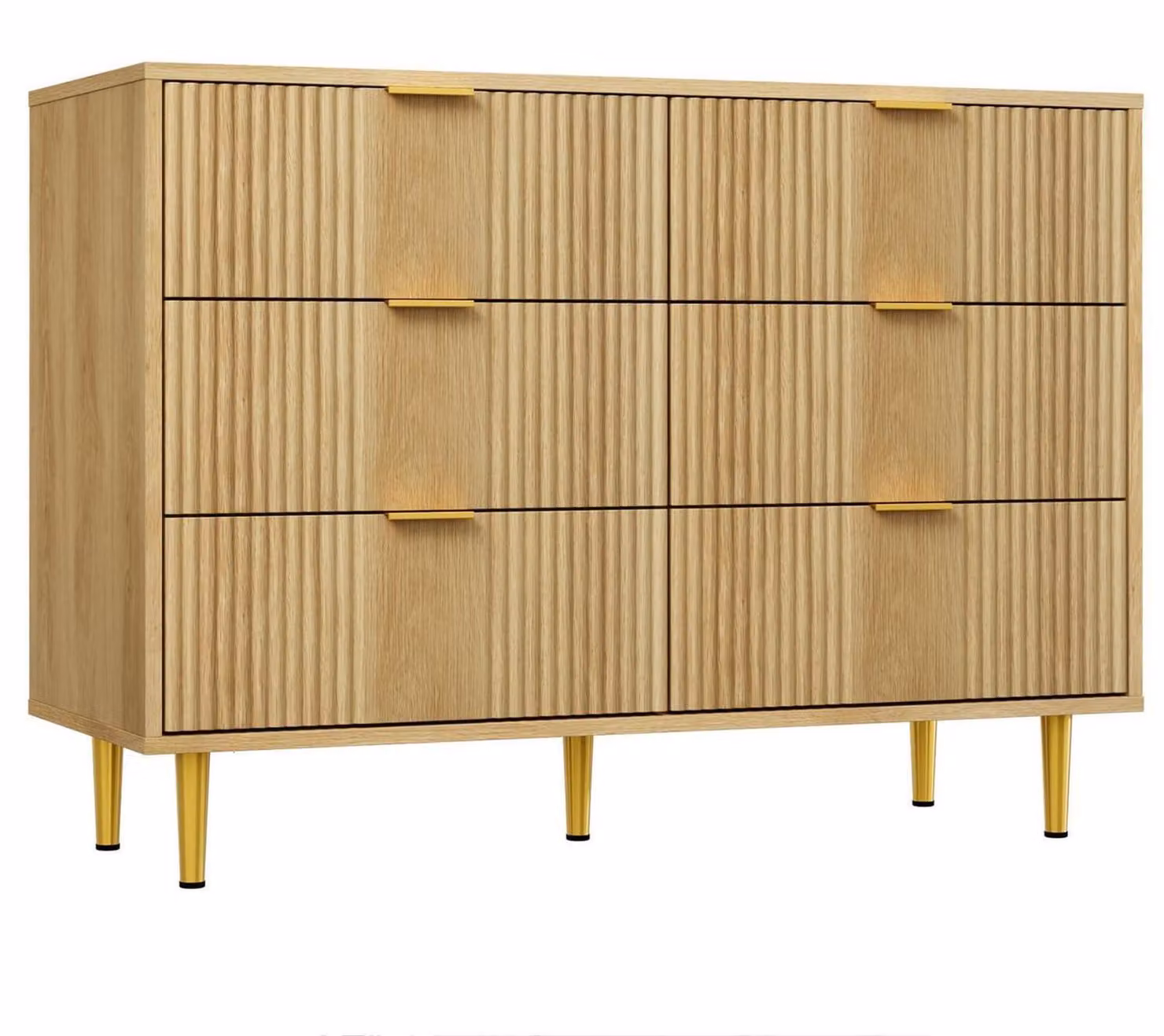 Comodino con 6 cassetti, dimensioni 100 x 40 x 75 cm, in legno di quercia naturale