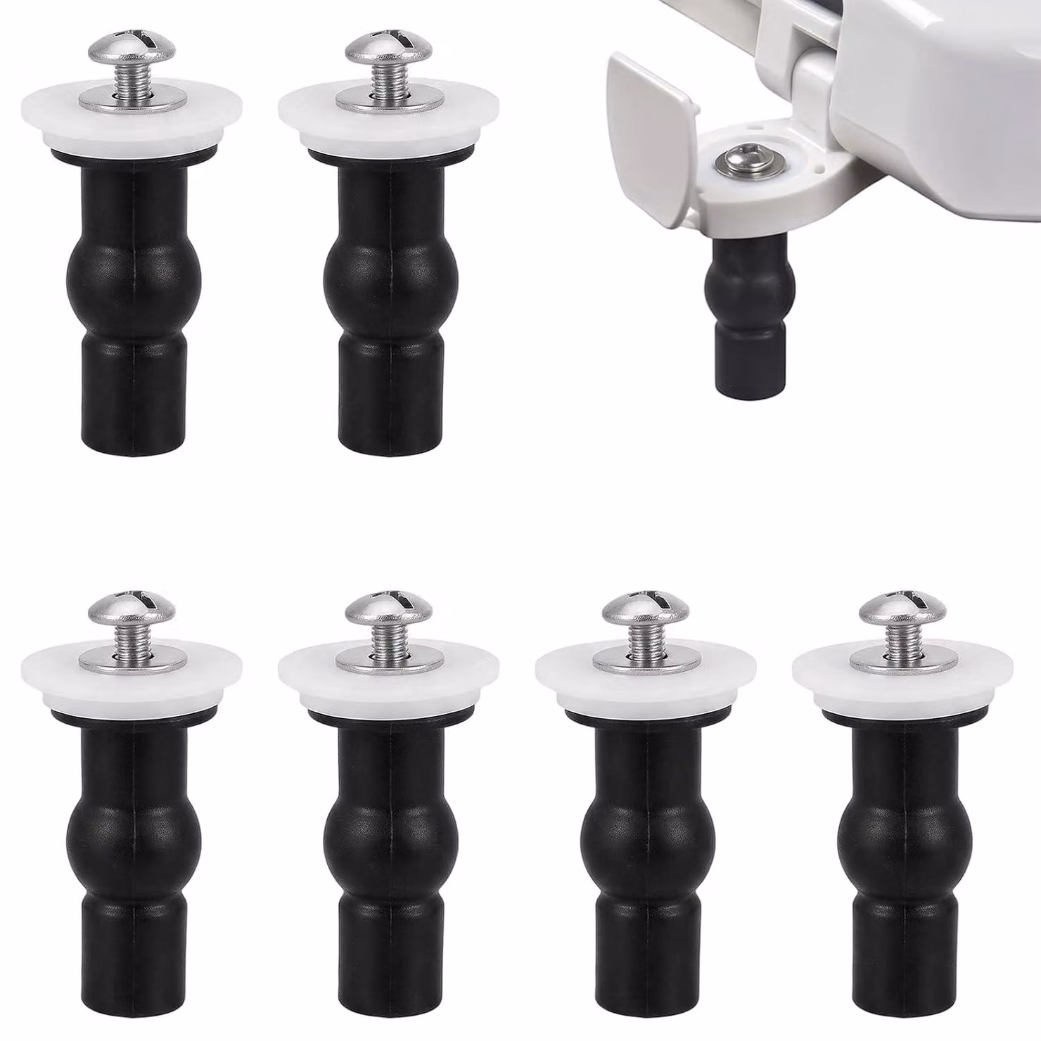 Kit di fissaggi per copriwater, composto da 6 pezzi, universale, con cerniere robuste, adatto per WC standard