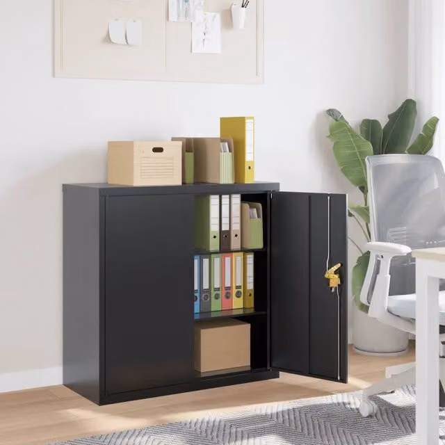 Armadio Classificatore vidaXL in Metallo Antracite con Ripiani Regolabili e Serratura L/P/H: 90 x 40 x 90 cm – 1