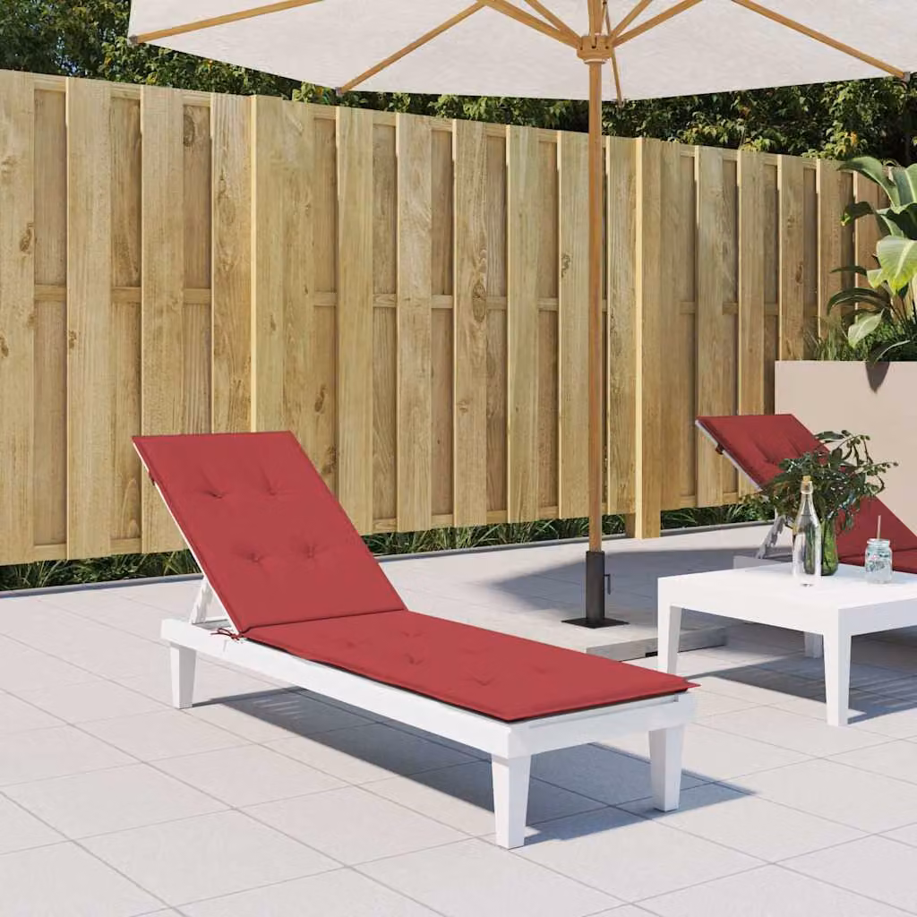 vidaXL Cuscino per Sdraio Rosso, Impermeabile e Traspirante, L/P/H: 180 x 50 x 4 cm