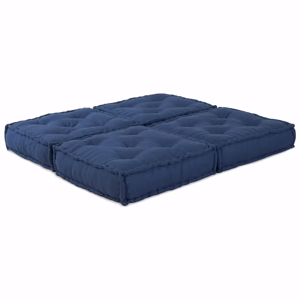 Set di 2 unità di divano modulare vidaXL in tessuto blu, design moderno, L 140 x P 70 x H 36 cm – 2