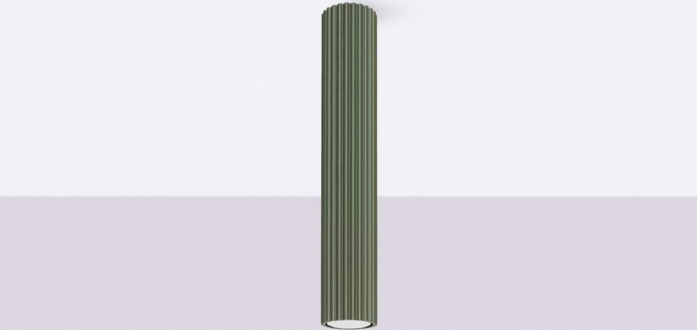 Lampada da soffitto KARBON 40 verde oliva 1xGU10 10W alluminio 40x6.5x6.5cm Sollux Lighting
