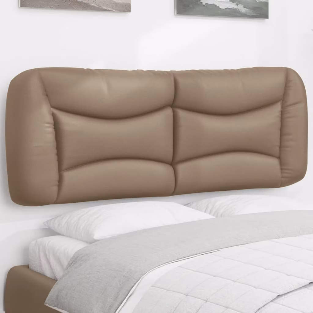 Testiera per letto imbottita vidaXL Hvar in similpelle color beige, L: 140 cm