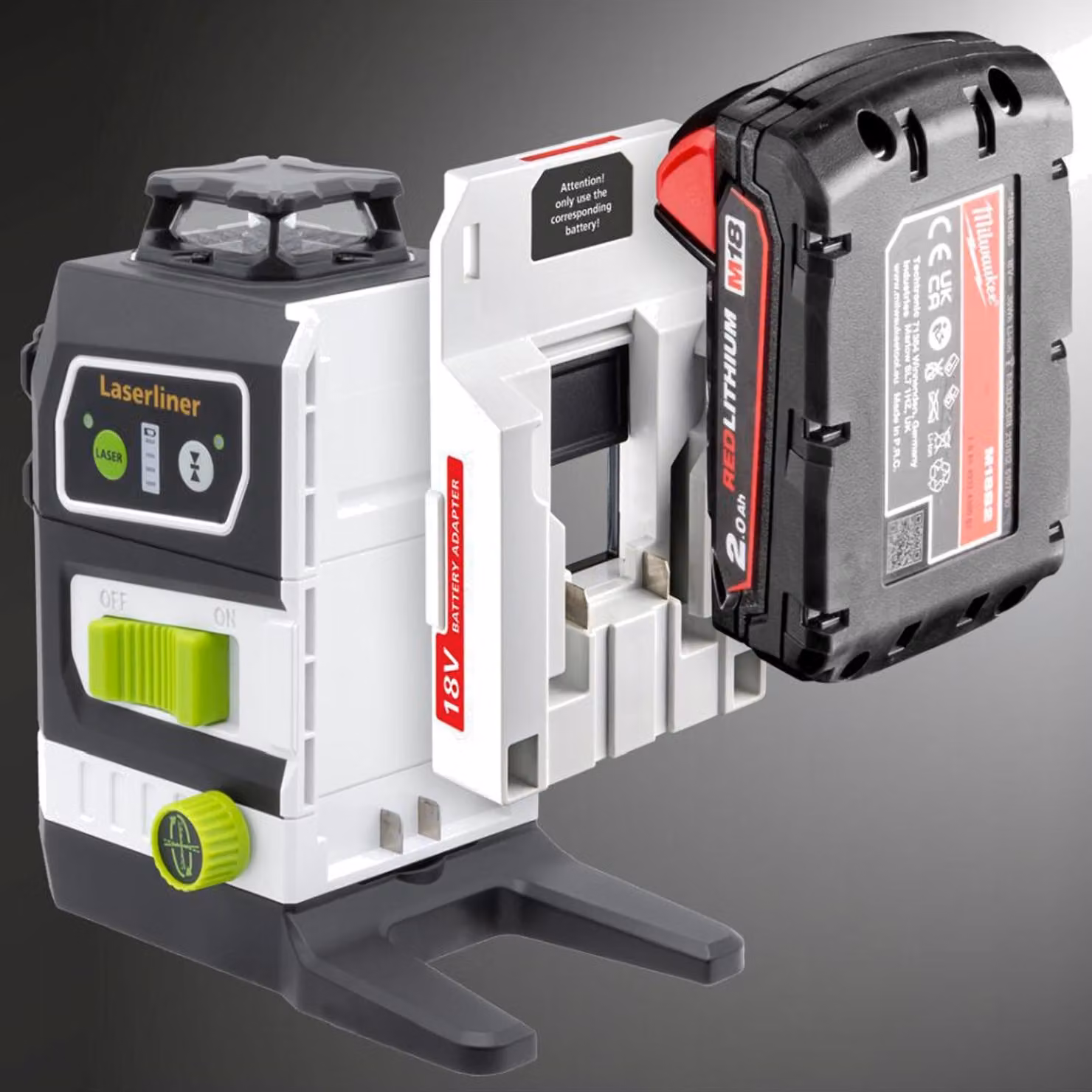 Laserliner Kreuzlinien-Laser Multi-18V-Serie + PowerAdapter Milwaukee