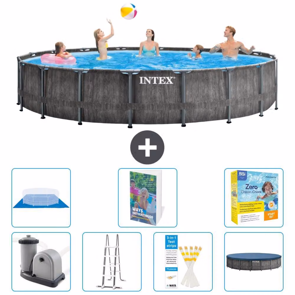 Struttura per piscina a forma di prisma - 549x122 cm - composta da 6 elementi - modello S546