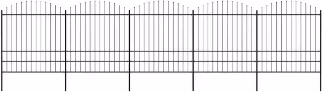 Recinzione da Giardino con Punta a Lancia 838x200 cm Nero 277752