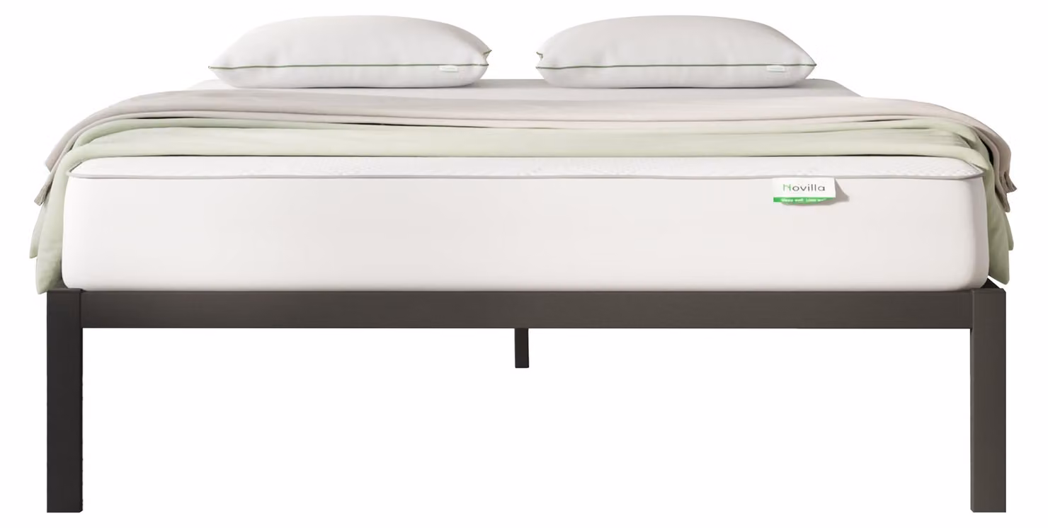 Struttura letto in metallo, super king size, 180x200 cm, altezza 30,5 cm, colore nero