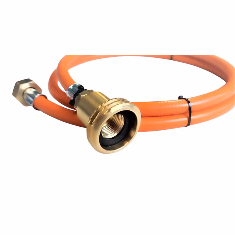 Tubo flessibile per gas propano-butano Zatechs Tubo di rifornimento 2 m 20 bar Ø9,0 mm 21,8 mm filettatura interna x 21,8 mm filettatura esterna per bombole di gas ACME Camper Stazione di rifornimento