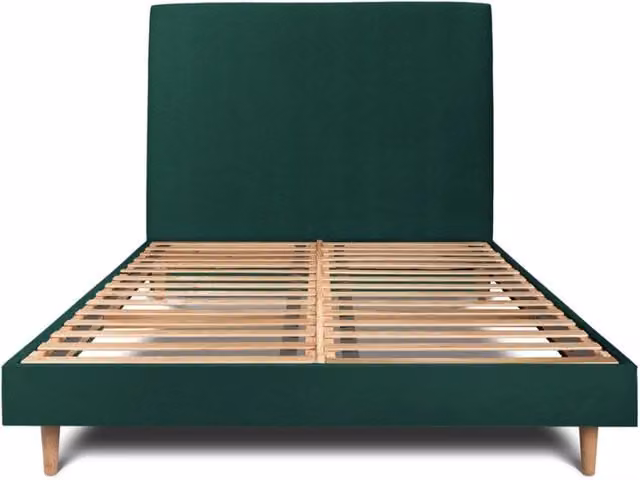 Letto 135x190 cm con testiera imbottita - Tessuto velluto