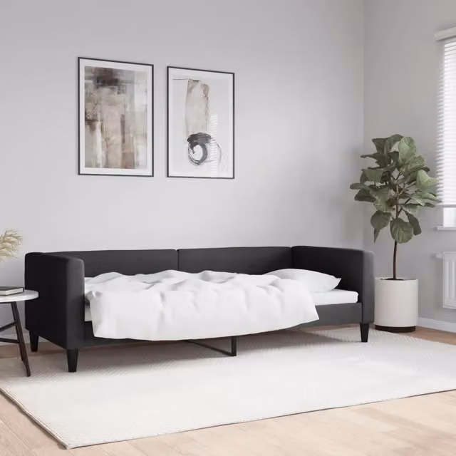 Letto da giorno moderno vidaXL in tessuto nero L: 200 cm, P: 90 cm, H: 68 cm – 1