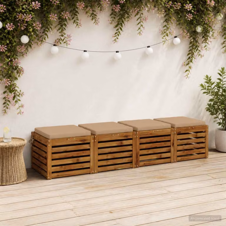 Set di 4 cuscini per sedia vidaXL SOEST in poliestere color sabbia con rivestimento lavabile e resistente ai raggi UV