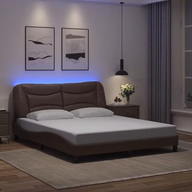 Giroletto con LED senza Materasso Hvar Marrone 160x200 cm 3213943