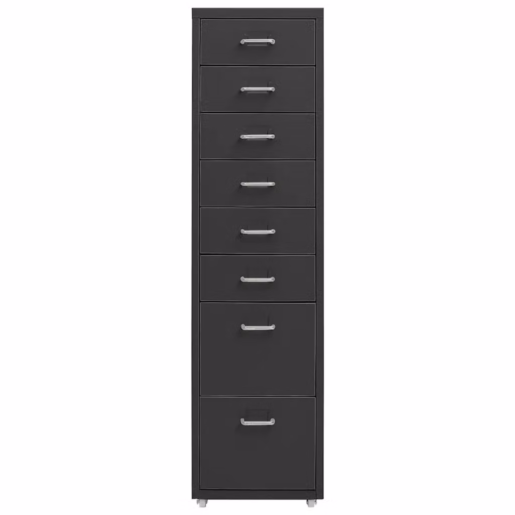 Schedario Mobile Antracite in Metallo con Ruote CFW9012650 L/P/H: 28 x 41 x 109 cm – 2