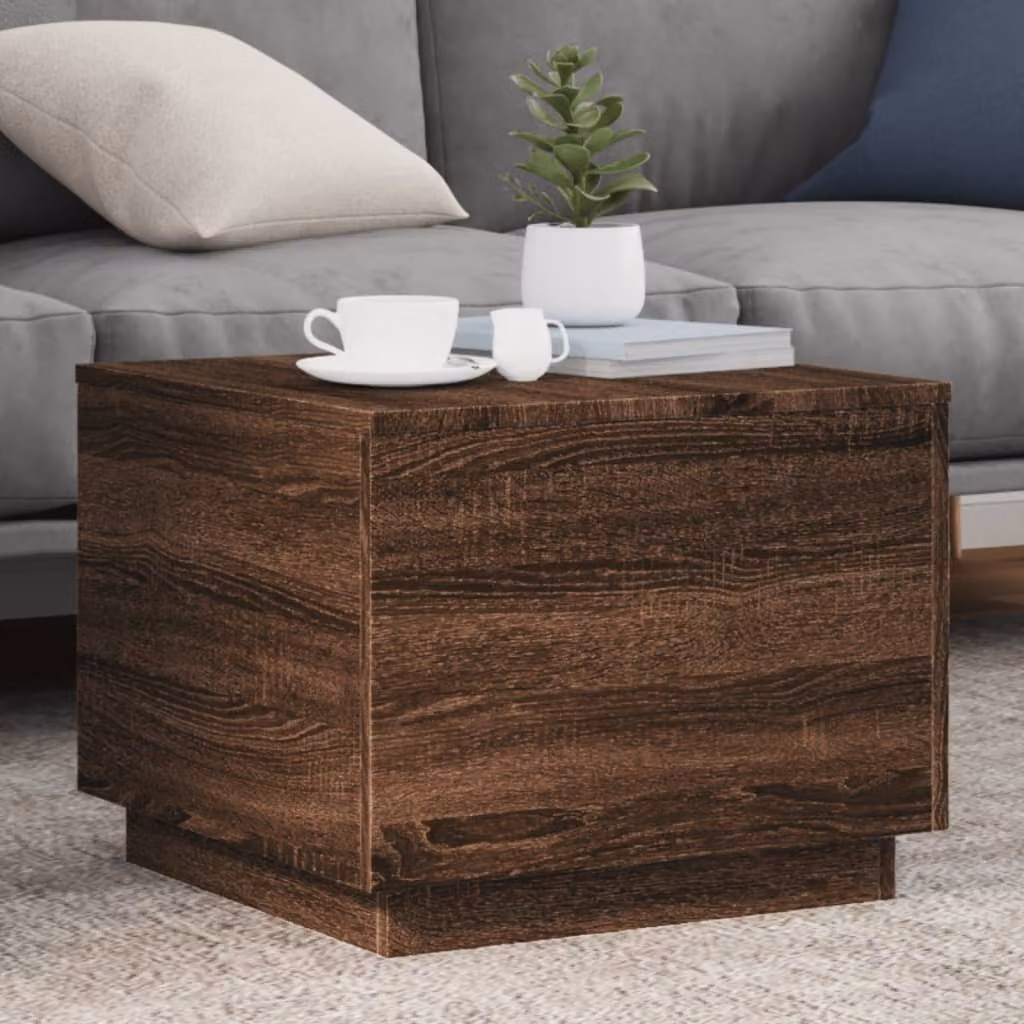 vidaXL Tavolino da Salotto Moderno in Rovere Marrone L/P/H: 50 x 50 x 40 cm