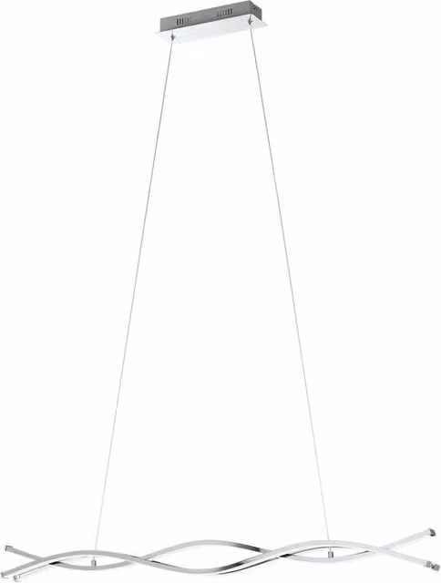 Lampadario a sospensione moderno Eglo Lasana 2 in acciaio cromo e bianco con luce LED da 35W e 5300Lm